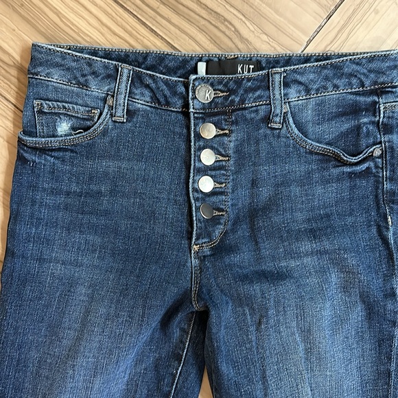 Kut from the Kloth Reese button fly raw hem jeans 4 - Picture 4 of 7